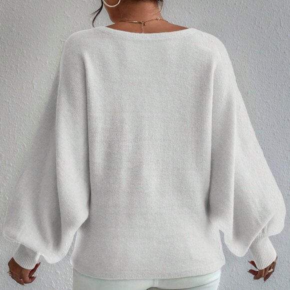 Casual Women's Loose Lantern Sleeve Sweater - Picture 2 of 7